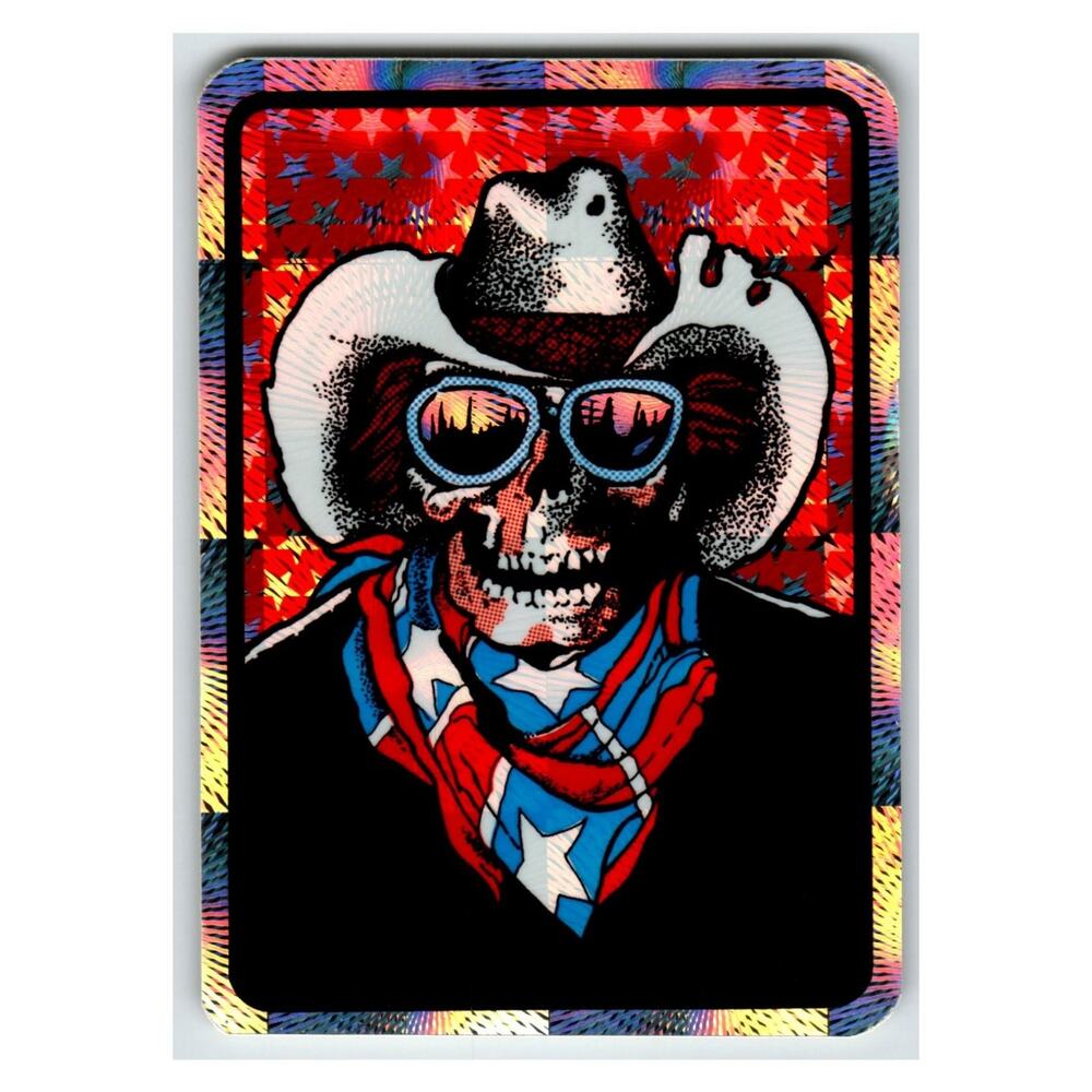 Holographic Skeleton Cowboy Sticker Reflective Sunglasses Americana 1980's Laser